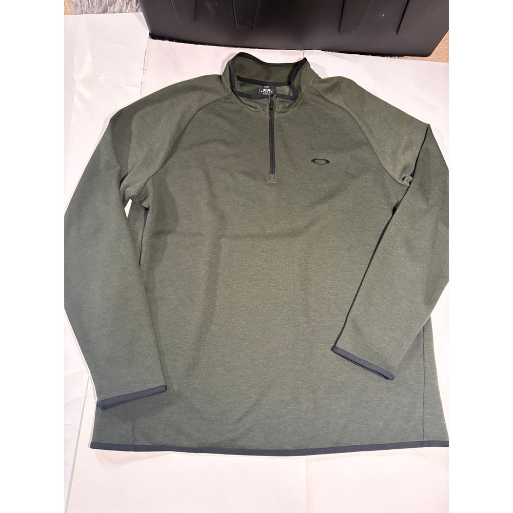 Oakley Mens XL Green Quarter Zip Pullover Regular Fit Athletic Performance